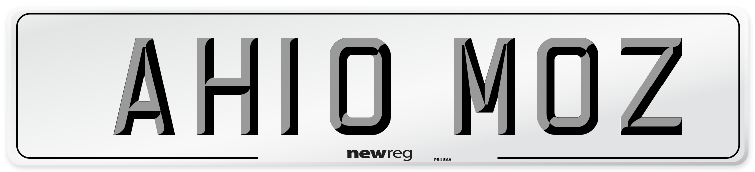 AH10 MOZ Number Plate from New Reg